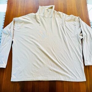 ASOS Men’s Long Sleeve Mock-Neck Turtleneck in Light Beige Tan Cream – Size XXL